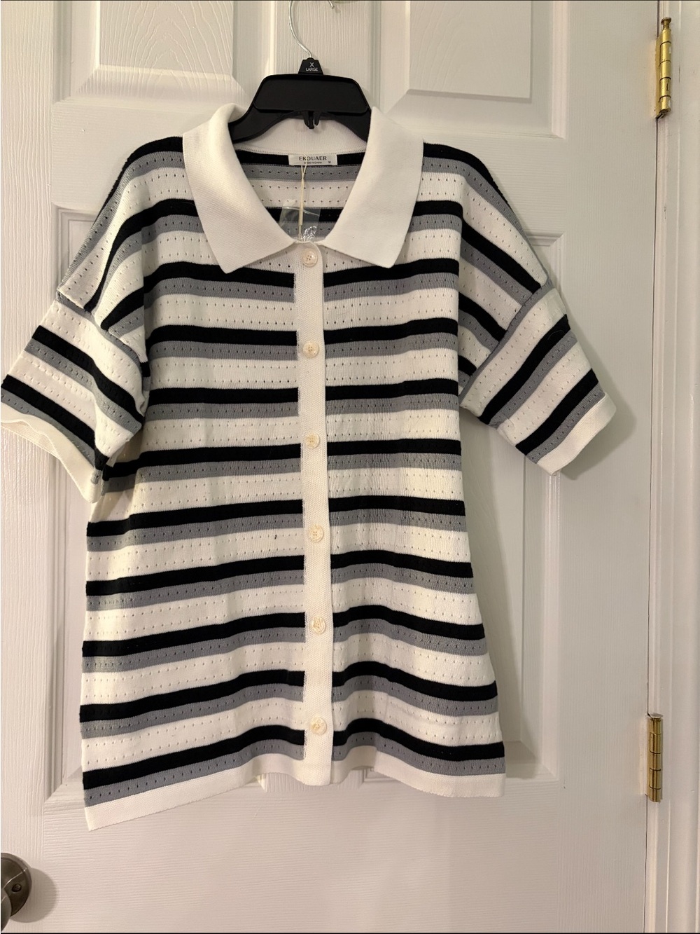 Women’s ekouaer striped women’s button up top